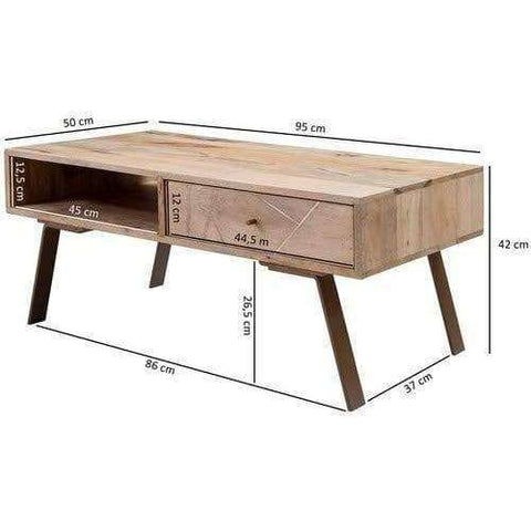 Rootz Salontafel Hout - Houten Salontafels - Woonkamertafel - 95 x 42 x 50 cm