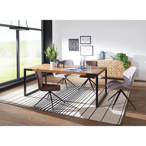 Rootz Eetkamertafel - Houten Tafel Met Metalen Poten - Boomstamtafel - Eettafel - 190 x 100 x 76 cm