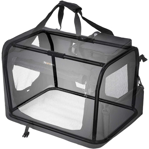 Rootz Transport Box - Dog Box - Transport Bag - Foldable Cat Box - Black