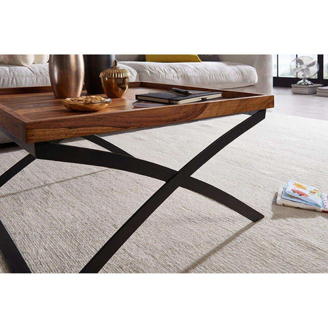 Rootz Industriële Salontafel - Houten Woonkamertafel - Hout - 63 x 39 x 63 cm