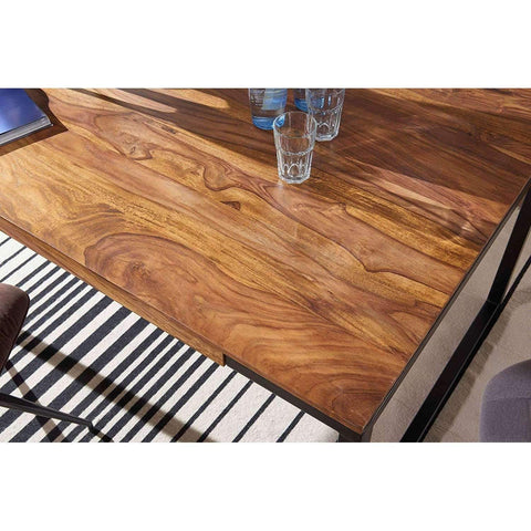 Rootz Eetkamertafel - Houten Tafel Met Metalen Poten - Boomstamtafel - Eettafel - 190 x 100 x 76 cm