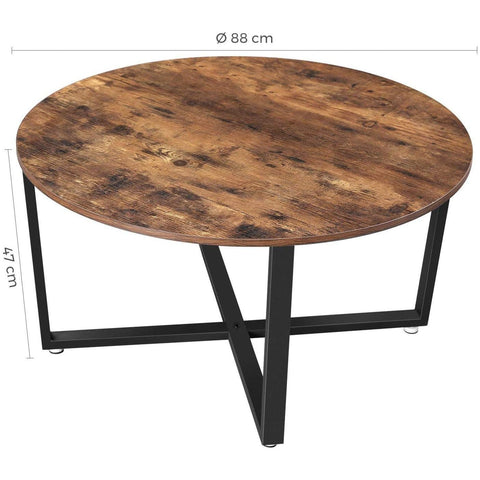 Rootz Round Coffee Table - Industrial Style - Side Table - Cocktail Table - 88 x 88 x 47 cm