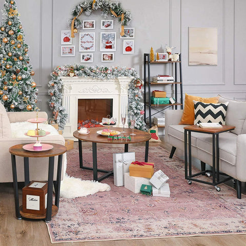 Rootz Round Coffee Table - Industrial Style - Side Table - Cocktail Table - 88 x 88 x 47 cm