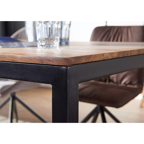 Rootz Eetkamertafel - Houten Tafel Met Metalen Poten - Boomstamtafel - Eettafel - 190 x 100 x 76 cm