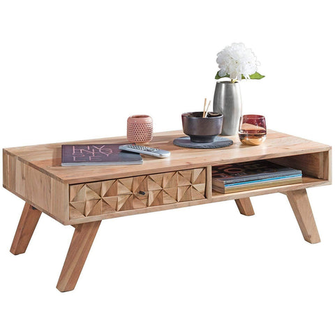 Rootz Coffee Table Wood - Handmade Coffee Table - Coffee Table - Acacia Wood - 95 x 35 x 50 cm