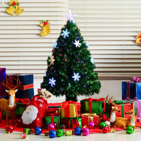 Rootz Christmas Tree - Mini Christmas Tree - Fir Tree - LED Lights - Green - ∅45 x 90 cm