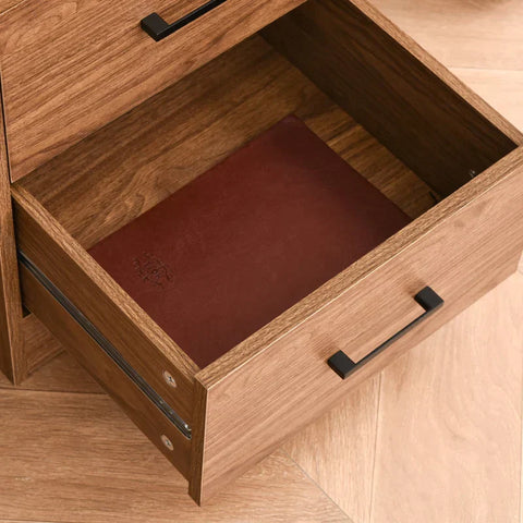 Rootz Computer Desk - Computer Table - Computer Desk With Open Shelves And Drawers - Brown - 107x 48x 76.2 cm