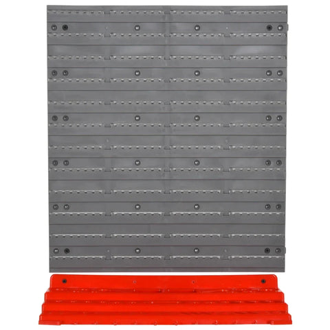 Rootz Pegboard - geperforeerde gereedschapsset - wandplank - 54 stuks gereedschap - wandhouder gereedschap - grijs/rood 95,5 x 23 x 53,5 cm