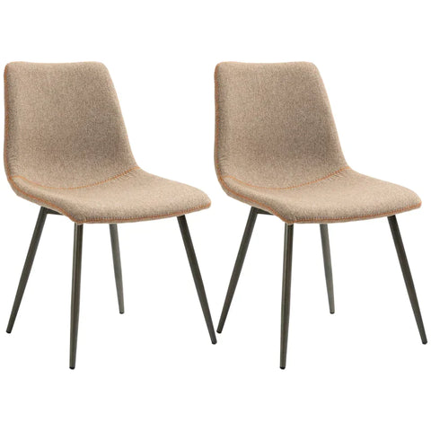 Rootz Dining Chairs - Velvet Look Dining Chairs - Scandinavian Design - Light Brown - 47.5W x 55.5D x 77.5H cm