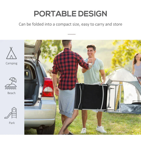 Rootz Sonnenliege – Strandliege – Gartenliege – faltbar – verstellbar – Schwarz – 137 x 63,5 x 100,5 cm