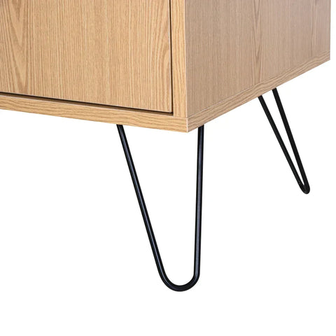 Rootz TV Cabinet - TV Dresser - Cabinet Element With Drawer - Chipboard - Metal - Grey - 140 x 39.5 x 49.5 cm