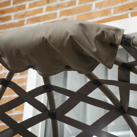 Rootz Garden Chair Set - 2 Pieces - Stool/side Table - Large Seat Cushion - Steel Frame - Sand - 118 x 75 x 142 cm