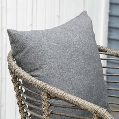 Rootz Garden Furniture - 4-piece Seating Group - Garden Set - Sofa Set - Double Sofa - Armchair - Coffee Table - Polyrattan - Grey - 135 x 67 x 76 cm