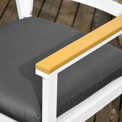 Rootz Garden Furniture Sets - 4 Person Seating Set - 1 Table - 4 Chairs - Weather Resistant - Brown + White + Gray - 105cm x 105cm x 74cm