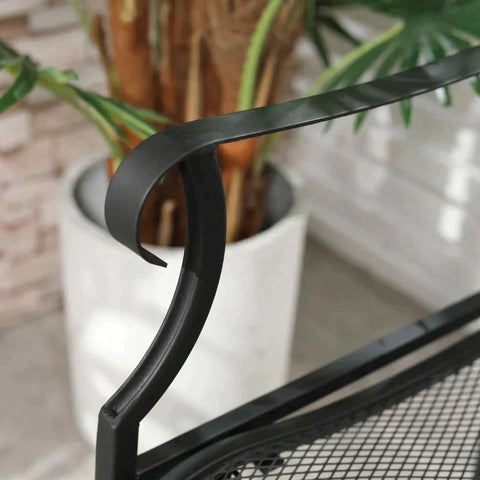 Rootz Tuinbank - 2 Zits Tuinbank - 2 Zits Bank - Weerbestendig - Metaal - Zwart - 113cm x 58cm x 98cm