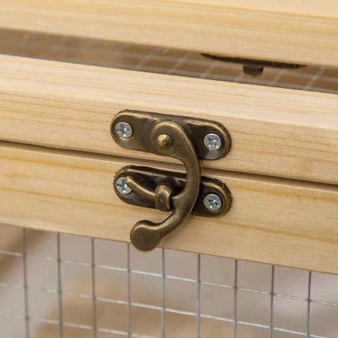 Rootz Small Animal Cage - Hamster Cage - Wooden Hamster Cage - Mice Rodent Small Animals Hutch - Double Layers - Exercise Play House - With Sliding Tray - Running Wheel - 63.5 x 62 x 78 cm