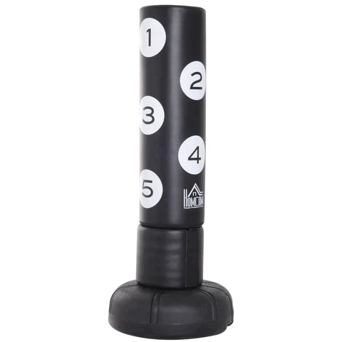 Rootz Standing Punching Bag - Punching Bag - Stand - Vinyl Pad - Boxing Partner - Black - W70 x D70 x H176 cm