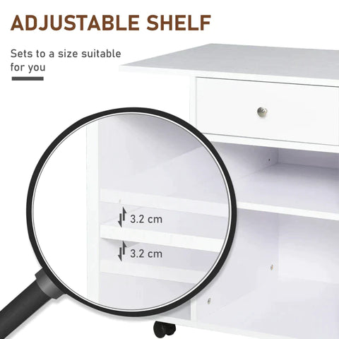 Rootz Printer Stand - Printer Table - Printer Trolley - Filing Cabinet - White