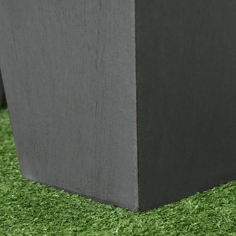 Rootz Set van 2 Plantenpotten - Buiten en Binnen - Weerbestendig - Stapelbaar - Grijs - 30 cm x 30 cm x 55 cm