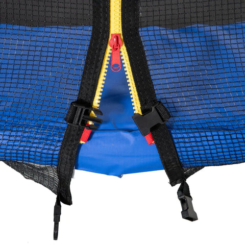Rootz Trampoline - Garden Trampoline - Robust Jumping Mat - With Safety Net - Edge Cover Padded - Up To 100 Kg - Steel - Black/Blue - 223L x 223W x 230H cm