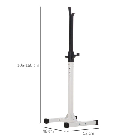 Rootz Halterstandaards - Set van 2 - Kan tot 150 kg dragen - In hoogte verstelbaar - Staal - Wit + Zwart - 52 x 48 x 160 cm