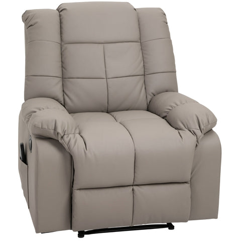 Rootz Massage Chair - Electric Massage Chair - Relaxation Chair - Tv Chair - 8 Massage Function - Tiltable With Remote Control - Imitation Leather - Grey - 94 x 99 x 99 cm