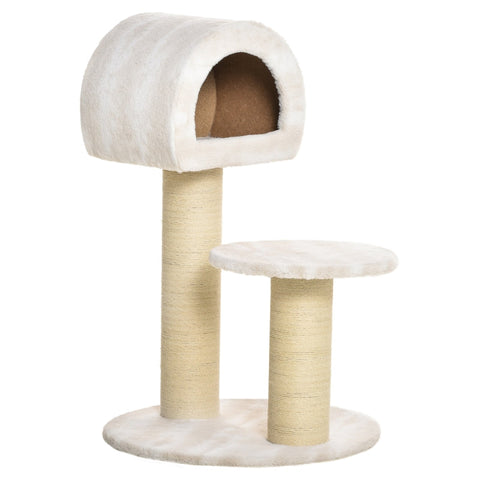 Rootz Krabpaal - Kattengrot - Kattenkrabpaal - Kat Klimboom - Kattenbed - Beige/Lichtbruin - 60 x 60 x 93 cm