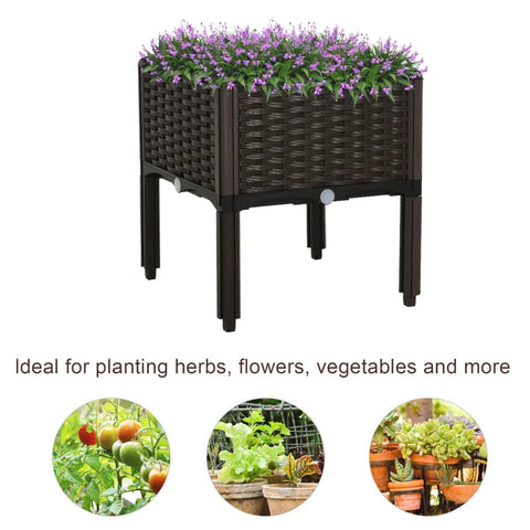 Rootz Garden Bed Raised Bed Planter - Dark Brown - Pp - 15.75 cm x 15.75 cm x 17.32 cm