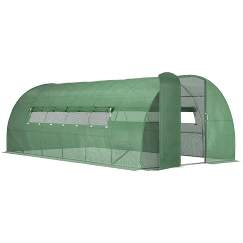 Rootz Greenhouse - Walk-in Polytunnel - Greenhouse Met Deur En Ramen - Groen - 6 x 3 x 2m