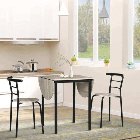Rootz 3-piece Seating Group - Oval Table With Two Chairs - Black + Natural - 120 x 60 x 75 cm