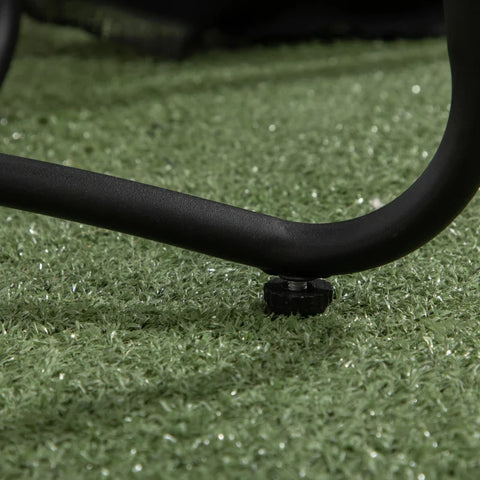 Rootz Balcony Table - Garden Table - Steel Table Top - Wood Look Finish - Black + Natural - 48 x 48 x 51 cm