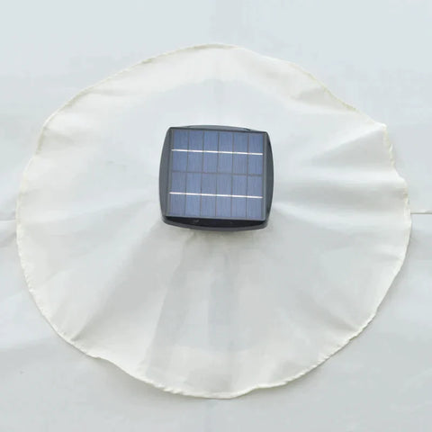 Rootz Double Sided Umbrella - Double Sided Parasol - Parasol - Sun Umbrella - With LED Solar Lights - Polyester/Steel - Cream White/Black - 4.5L x 2.65W x 2.4H m