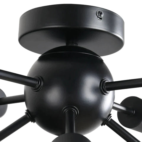 Rootz Ceiling Lamp - Wall Lamp - Glass Office Lamp - Led Ceiling Lighting - Bathroom - Kitchen - Balcony - Black - 36 x 36 x 21 cm