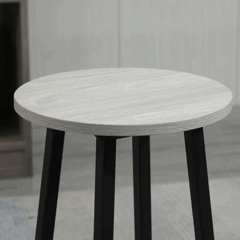 Rootz Industrial Bartisch-Set – 6-teilig – 2 Tische und 4 Barhocker – Grau + Schwarz – Spanplatte – Stahl – 100 L x 40 B x 90 H cm