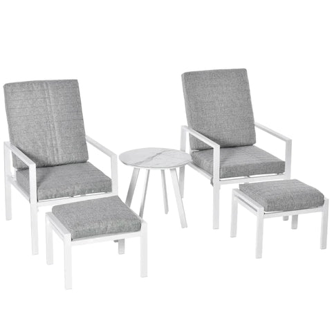 Rootz Gartenmöbel-Set – Garten-Liegestuhl-Set – Couchtisch – Grau/Weiß
