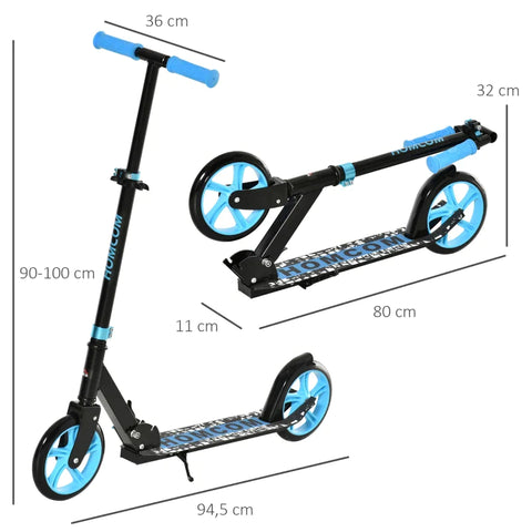 Rootz Scooter - Folding Children's Scooter - Aluminum - Metal - Blue - 94.5 cm x 36 cm x 100 cm