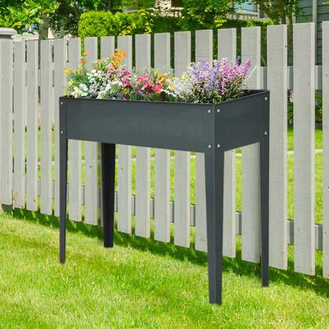 Rootz Flower Box - Raised Bed - Feet Flower Pot - Rattan Raised Bed - Metal