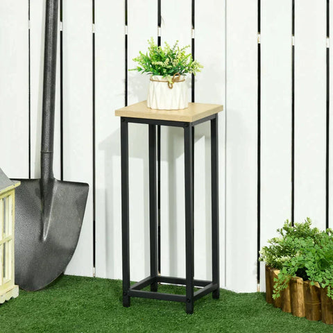 Rootz Plant Stands - Flower Stand - 3-delige Plant Stand Set - Stapelbaar Ruimtebesparend - Staal - Bruin/Zwart - 21cm x 21cm x 50/70/90cm