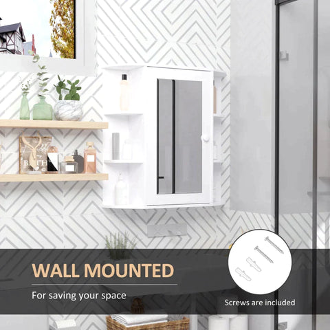 Rootz Wall Mirror Cabinet - Wall Cabinet - Mirror Cabinet - Wall Mirror - Wall Cabinet - White