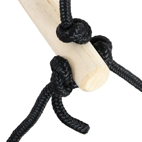 Rootz Kinder-Kletterseil – Kletterseil – Seil – mit Holzsprossen – für Kinder im Alter von 3–14 Jahren – Kunststoff/Pappelholz – 88 L x 40 B x 165 H cm