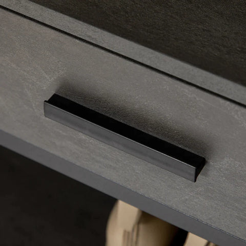 Rootz Schoenenrek - Voor 12 paar schoenen - Met 1 Lade - 3 Planken - Stalen Frame - Spaanplaat - Zwart - 80 x 30 x 95 cm