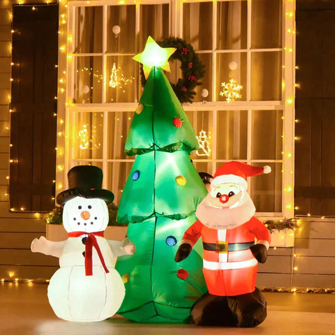 Rootz Christmas Decoration - Self-inflating Christmas Decoration - Christmas Decoration With Led Lights - Blower And Mounting Material - 105cm x 145cm x 185cm