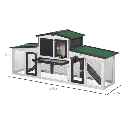 Rootz Kleintierstall – Kaninchenstall – Haustierhaus – Hasenstall – Käfig klein – Tierlebensraum – Holz – Weiß/Grün