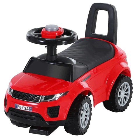 Rootz 3-in-1 Ride On Car - Foot To Floor - Horn - Steering - Wheel - No Power-  Manual - Under Seat Storage - Red