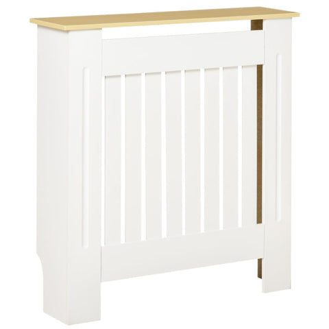 Rootz Radiator Cover - Living Room - Office - Removable MDF - White/Oak - 78 x 19 x 83 cm
