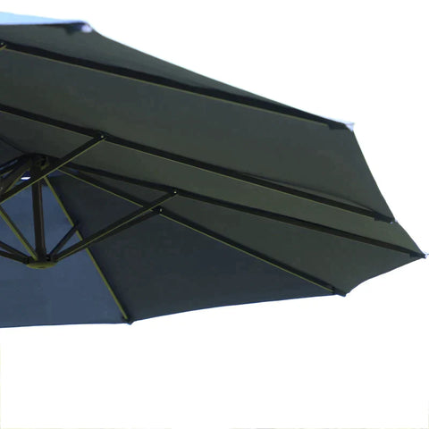 Rootz Parasol - Double Parasol - Garden Parasol - Market Parasol - Patio Parasol With Hand Crank - Blue - 460 x 270 x 240 cm