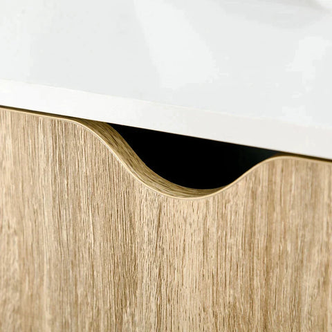 Rootz Free-standing Bookcase - 3-tier Office Shelving - Storage Shelving - Filing Shelving -  Kitchen Shelving - Chipboard - Oak/White - 60 x 40 x 170 cm