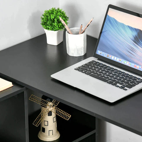 Rootz L-förmiger Schreibtisch – L-förmiger Eckschreibtisch – Computertisch – Spieltisch – Büroschreibtisch – Schwarz – 100 x 90 x 75 cm