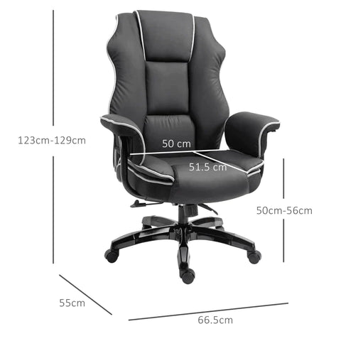 Rootz Office Chair - Desk Chair - Ergonomic Office Chair - Swivel Chair - Armrests - Height-adjustable - Black - 76 x 80 x 118-124 cm
