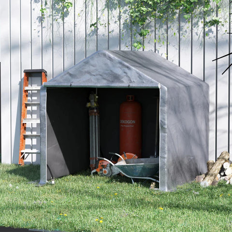 Rootz Foil Garden Shed - Garden Shed - Foil Garage - Carport Canopy - Galvanized Steel - Outdoor - Grey - 2 x 2 x 2 m